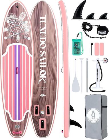 لوح تجديف قابل للنفخ بطول 11 بوصة من Tuxedo Sailor مع ملحقات SUP وسطح EVA مضاد للانزلاق وزعنفة كبيرة وألواح تجديف للبالغين والشباب من جميع مستويات المهارة in Kuwait