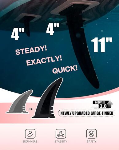 لوح تجديف قابل للنفخ بطول 11 بوصة من Tuxedo Sailor مع ملحقات SUP وسطح EVA مضاد للانزلاق وزعنفة كبيرة وألواح تجديف للبالغين والشباب من جميع مستويات المهارة in Kuwait