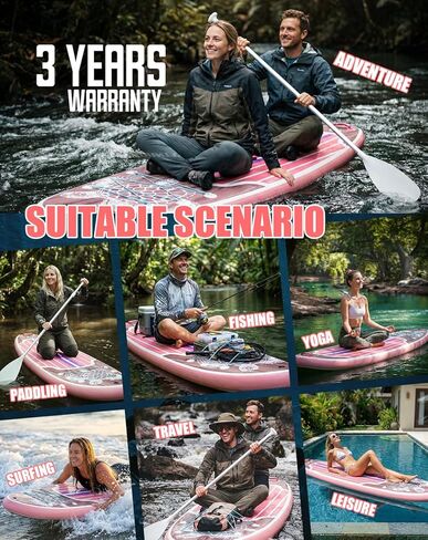 لوح تجديف قابل للنفخ بطول 11 بوصة من Tuxedo Sailor مع ملحقات SUP وسطح EVA مضاد للانزلاق وزعنفة كبيرة وألواح تجديف للبالغين والشباب من جميع مستويات المهارة in Kuwait