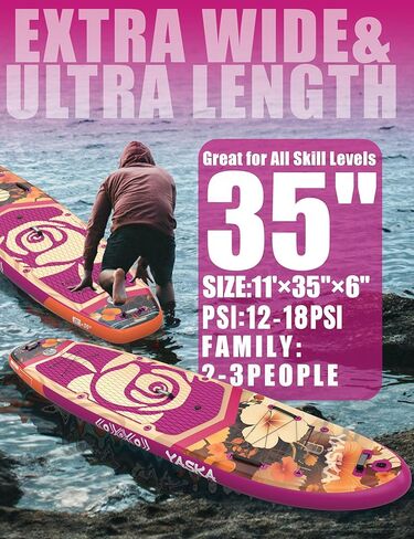 YASKA Inflatable Stand up Paddle Board 11ft with Premium SUP Accessories,Extra Wide Design Non-Slip Paddleboard for Beginner Adults Advenor Yoga Fishing in Saudi Arabia