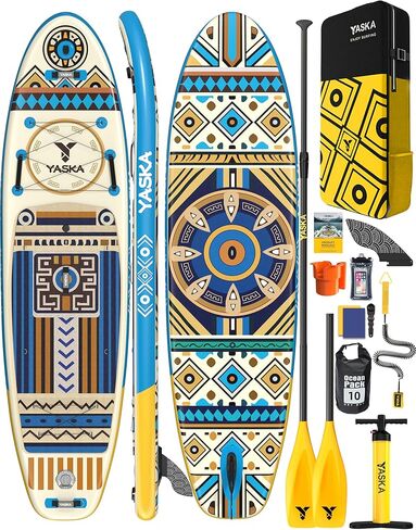 YASKA Inflatable Stand up Paddle Board 11ft with Premium SUP Accessories,Extra Wide Design Non-Slip Paddleboard for Beginner Adults Advenor Yoga Fishing in Saudi Arabia