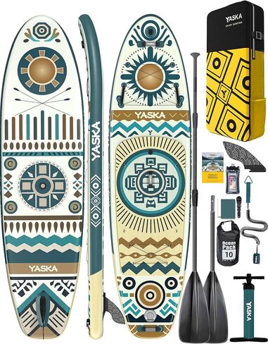 YASKA Inflatable Stand up Paddle Board 11ft with Premium SUP Accessories,Extra Wide Design Non-Slip Paddleboard for Beginner Adults Advenor Yoga Fishing in Saudi Arabia