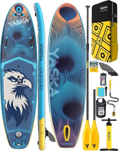 YASKA Inflatable Stand up Paddle Board 11ft with Premium SUP Accessories,Extra Wide Design Non-Slip Paddleboard for Beginner Adults Advenor Yoga Fishing in Saudi Arabia