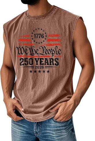 250 Anniversary USA Shirt 1776-2026 250th Birthday Patriotic Tank Top American Flag Sleeveless Tees Tops in Saudi Arabia