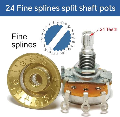 6 قطع من مقابض الجيتار الكهربائي 24 مقبضًا لحجم الجيتار الرفيع، مقبض التحكم في درجة الصوت وسرعة الصوت لأجزاء طراز Les Paul in Kuwait