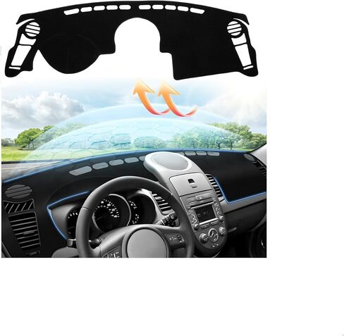 Cartist Dash Cover Custom Fit for Honda Civic Coupe Sedan/Hatchback 2016-2021 Accessories Dashboard Cover Mat Non-Slip Pad Carpet Anti-Glare(Not Fit 2022 Civic) in Kuwait