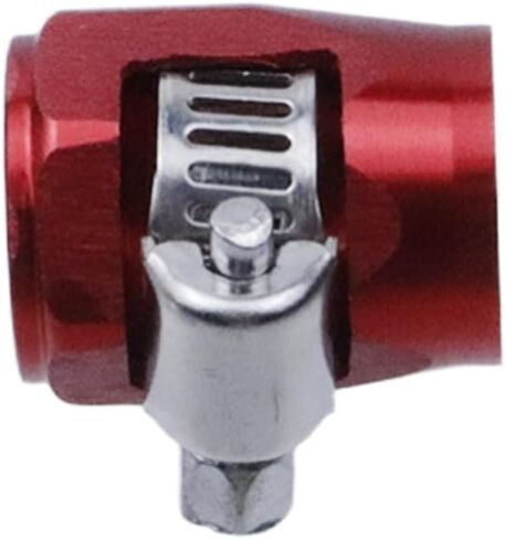 6AN Hose Finisher with Clamp 4Pcs Red, AN6 Aluminum Hex Hose End Fitting for Fuel Line, Oil Water Pipe, Stainless Braided & Rubber Hoses, Screw Band Clamp Adapter in Saudi Arabia