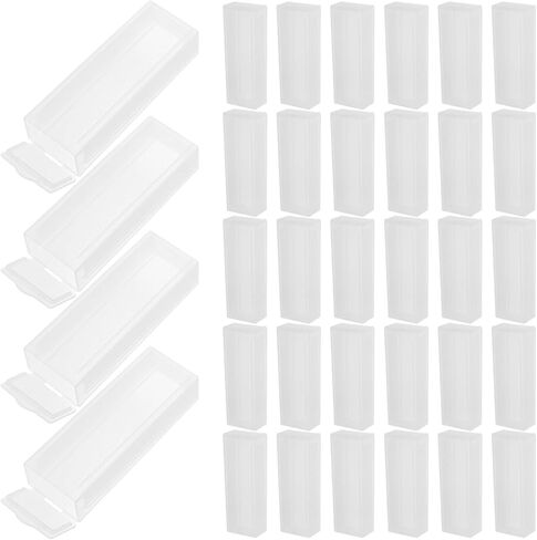 50pcs Wide Opening Plastic Glass Slide Staining Jars with 5-compartment Slide Rack Holder Laboratory Storage Container for Sample Processing and Lab Experiments in Saudi Arabia