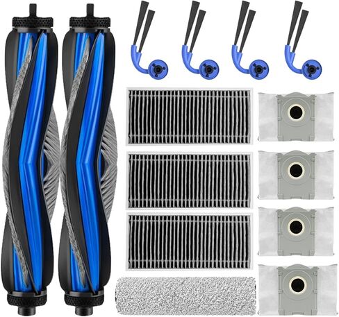 Replacement ECOVACS Accessory 6-Washable Vacuum Mop Cloths / 6-Pack Large Capacity Dust Bags：Compatible with DEEBOT T50 Max/T50 Pro/T50 Omni/T50 Pro Omni/T50 Max Pro Vacuum Cleaner Parts Accessories in Saudi Arabia