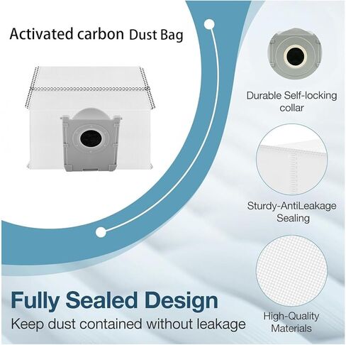 Replacement ECOVACS Accessory 6-Washable Vacuum Mop Cloths / 6-Pack Large Capacity Dust Bags：Compatible with DEEBOT T50 Max/T50 Pro/T50 Omni/T50 Pro Omni/T50 Max Pro Vacuum Cleaner Parts Accessories in Saudi Arabia