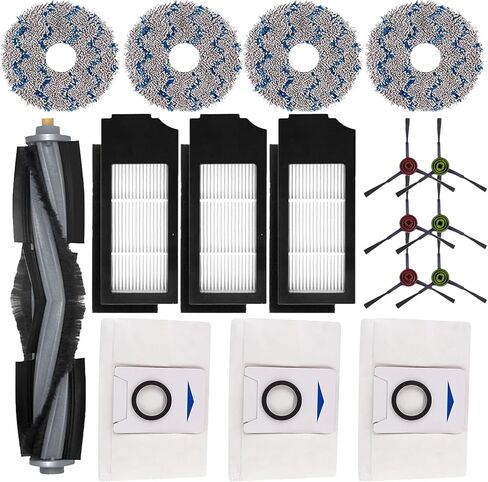 Replacement ECOVACS Accessory 6-Washable Vacuum Mop Cloths / 6-Pack Large Capacity Dust Bags：Compatible with DEEBOT T50 Max/T50 Pro/T50 Omni/T50 Pro Omni/T50 Max Pro Vacuum Cleaner Parts Accessories in Saudi Arabia
