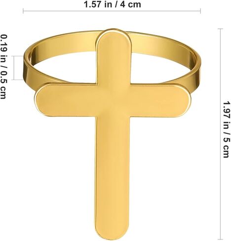 MAGICLULU 4Pcs Easter Napkin Rings Cross Napkin Ring Holders Metal Cross Serviette Buckle for Jesus Christian Easter Party Dining Table Decoration Gold in Saudi Arabia