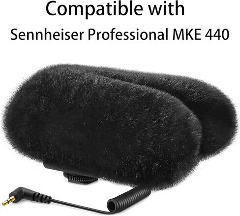غطاء أمامي من LEFXMOPHY لميكروفون SENNHEISER Professional MKE 440 MKE440 أسود بميكروفون فروي للرياح غطاء Deadcat in Saudi Arabia