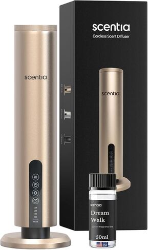 موزع رائحة الفندق اللاسلكي بدون ماء من سينتيا | يشتمل على مزيج زيت ممتاز مصنوع في الولايات المتحدة الأمريكية | التحكم بالتطبيق، لاسلكي | المنزل، المكتب، المنتجع الصحي، العلاج بالروائح | يغطي 1500 قدم مربع | 72 ساعة في شحن واحد | ذهب in Kuwait