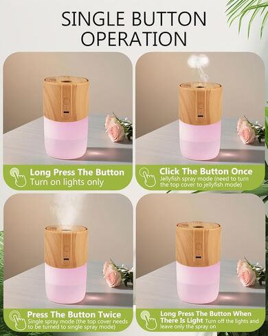 موزع روائح الزيوت العطرية سعة 300 مل، موزع روائح العلاج العطري برذاذ قنديل البحر مع 7 ألوان، 4 أوضاع إضاءة، مرطب بالموجات فوق الصوتية، موزع روائح عطرية تلقائيًا في عيد الحب، هدية عيد الفصح للمنزل والمكتب واليوجا in Kuwait