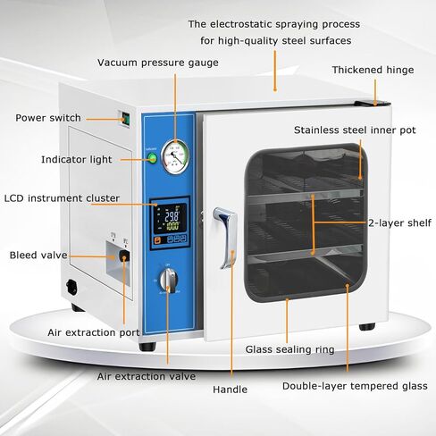 INTSUPERMAI 0.9 Cu Ft Digital Vacuum Drying Oven Industrial Vacuum Oven Drying Box Vacuum Drying Heat Treat Oven with LCD Display 110V in Kuwait
