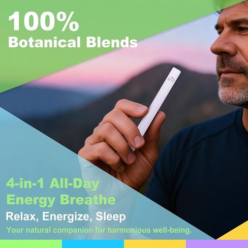 قلم ناشر عشبي 4 في 1 مع مولين وأشواغاندا وجذور الماكا والميلاتونين | يدعم راحة الرئة والطاقة والاسترخاء والنوم | 2400 استخدام in Kuwait
