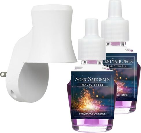 Scentsationals Plug in Air Freshener Starter Set – Swivel Plug Fragrance Oil Diffusers & 2 Long Lasting Scent Refills - Magic Spell Scent in Saudi Arabia