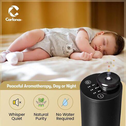 Waterless Essential Oil Diffuser for Car & Home with 3x10ml Oils, Portable Aromatherapy Device, USB-C Rechargeable, 3 Mist Modes, Long Lasting Scent – Black in Saudi Arabia