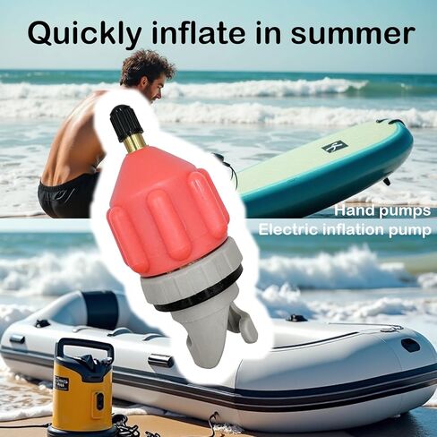 3 قطع سوب مجداف مجلس نافخة مضخة الهواء محول محول المرفقات للقوارب المطاطية قوارب الكاياك الوقوف التجديف صمام موصل الملحقات الوردي in Kuwait