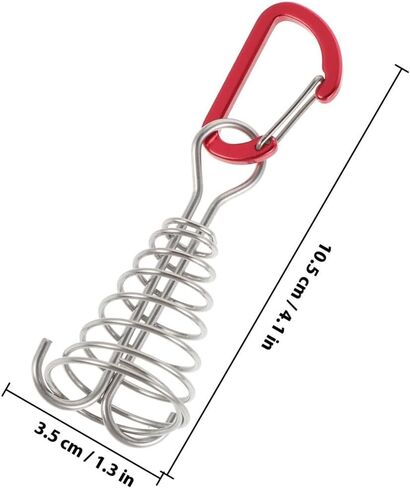 Holibanna 5pcs Spring Tent Anchors Round Tube Windproof Hooks, Stainless Steel Fast Tie Down Anchors for Outdoor Camping Tent Rope Tensioner Accessories in Kuwait