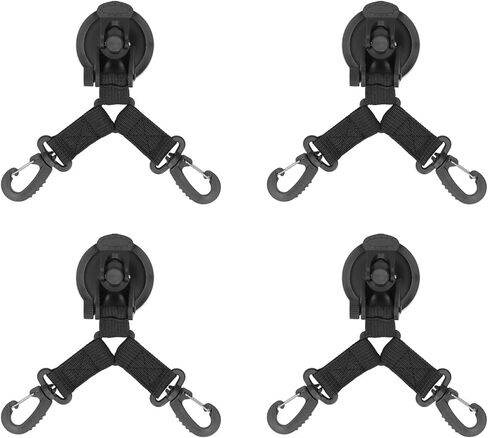 4 قطع مرساة كأس شفط، خطاف خيمة تخييم عالي التحمل، خطاف تأمين مزدوج الرأس مع حزام ABS والنايلون، كوب شفط خارجي متعدد الأغراض للسيارة والشاحنات والسفر والمنزل in Kuwait