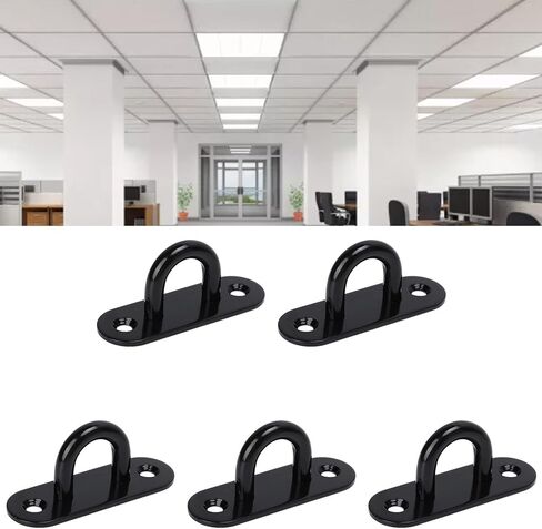 Ceiling Hooks Pad Eyes Plate, 5 PCS Strip Type Eye Plate U Hooks Reinforced Load Bearing Door Fixing Buckle Marine Hardware (8mm) in Saudi Arabia