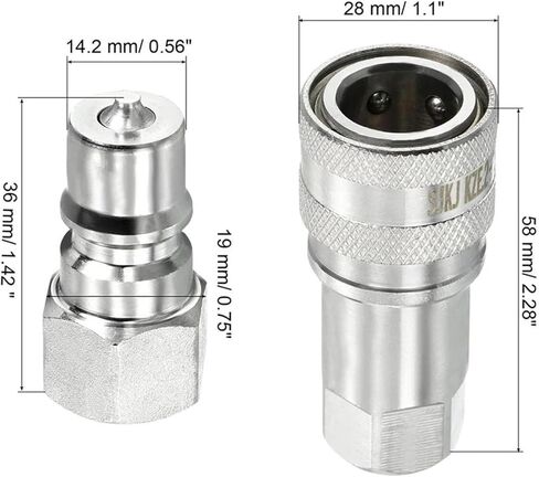 1 Set Hydraulic Quick Connect Coupler Set Carbon Steel G1/4 Female Thread Pipe Fitting High And Low Temperature in Saudi Arabia