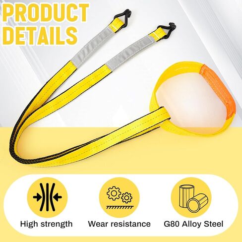 2 بوصة × 5 قدم رافعة شوكية صناعية رفع البطارية تحمل حبال حامل البطارية حزام رافع مع خطاف 12 بوصة رفع حلقة مستديرة مع وسادة حماية شديدة التحمل لمصنع الصناعة in Kuwait