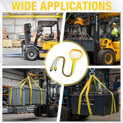 2 بوصة × 5 قدم رافعة شوكية صناعية رفع البطارية تحمل حبال حامل البطارية حزام رافع مع خطاف 12 بوصة رفع حلقة مستديرة مع وسادة حماية شديدة التحمل لمصنع الصناعة in Kuwait