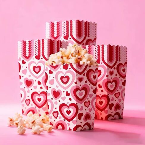 Valentine's Day Heart Conversation Popcorn Boxes - 30 Pcs Valentine's Day Treat Goodie Containers for Kids School，Wedding, Birthday & Galentine Party Supplies in Saudi Arabia