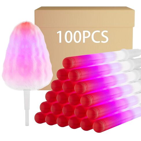 50 قطعة من مخاريط حلوى القطن LED - إصدار خاص لعيد الحب من العصي المتوهجة - حوامل حلوى قطنية مقاومة للماء قابلة لإعادة الاستخدام - أضواء رومانسية للحفلات وحفلات الزفاف والمناسبات والاحتفالات in Kuwait