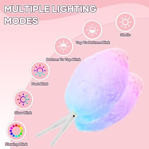 50 Pcs LED Cotton Candy Cones – Valentine’s Day Special Edition Glow Sticks – Reusable Waterproof Cotton Candy Holders – Romantic Lights for Parties, Weddings, Events & Celebrations in Saudi Arabia