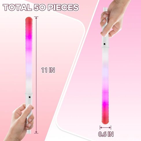 50 Pcs LED Cotton Candy Cones – Valentine’s Day Special Edition Glow Sticks – Reusable Waterproof Cotton Candy Holders – Romantic Lights for Parties, Weddings, Events & Celebrations in Saudi Arabia