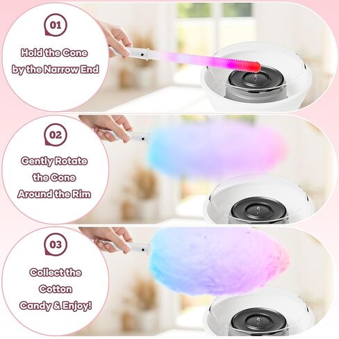 50 Pcs LED Cotton Candy Cones – Valentine’s Day Special Edition Glow Sticks – Reusable Waterproof Cotton Candy Holders – Romantic Lights for Parties, Weddings, Events & Celebrations in Saudi Arabia