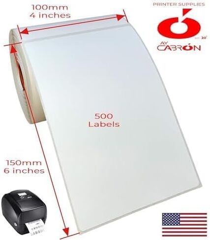 Ay Cabron™ Professional-Grade 4" x 6" Thermal Shipping Labels – Weather-Resistant Adhesive - Barcode & Address Compatible | 500 Labels per Roll - 4" x 6" (100 x 150 mm) - 1 ROLL = 500 Labels in Saudi Arabia