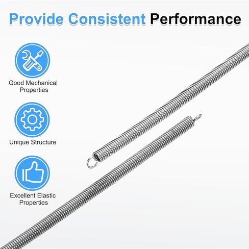 uxcell 2Pcs Extension Springs, 0.3x2x300mm/0.01x0.08x11.81in 304 Stainless Steel Extended Compression Spring Steel Dual Hook Tension Springs for Machinery Construction Home Repairs in Saudi Arabia