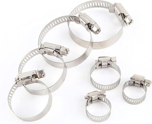 Clamps,Hose Clamps, 10pcs Iron Galvanized Adjustable Drive Hose Clamp Fuel Line Worm Size Gear Clip Pipe Tube Fasterner 8mm in Saudi Arabia