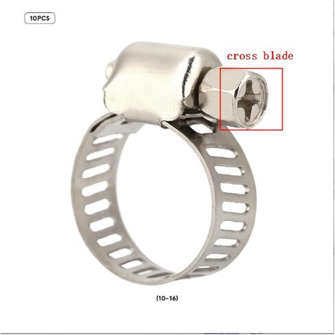 Clamps,Hose Clamps, 10pcs Iron Galvanized Adjustable Drive Hose Clamp Fuel Line Worm Size Gear Clip Pipe Tube Fasterner 8mm in Saudi Arabia