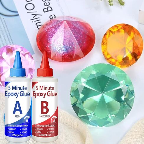 5 Minute Epoxy Glue Kit, 260ml Clear Epoxy Adhesive Sturdy, Waterproof, Heat-Resistant, Fast Curing, 5 Min Epoxy Glue All Purpose, Metal, Plastic, Wood, Ceramics, Glass and More in Kuwait