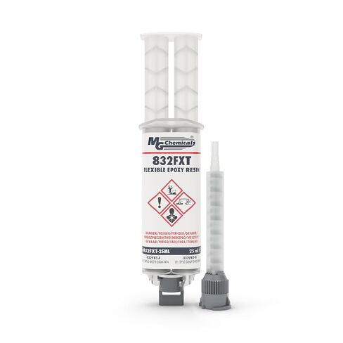 MG Chemicals 832FXT Flexible Black Epoxy Resin, Low-Modulus, High Electrical Insulation, 25 mL Dual Syringe in Saudi Arabia
