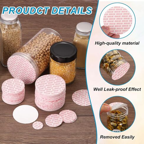 PATIKIL 38mm/1.5" Foam Lid Liner 150pcs Adhesive Round PS Pressure Sensitive Seals, Cap Liners Resistant Tamper for Plastic Glass Jar Bottle Cap Canning Vials Seals Red Text, White in Saudi Arabia