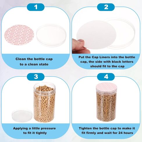 PATIKIL 38mm/1.5" Foam Lid Liner 150pcs Adhesive Round PS Pressure Sensitive Seals, Cap Liners Resistant Tamper for Plastic Glass Jar Bottle Cap Canning Vials Seals Red Text, White in Saudi Arabia
