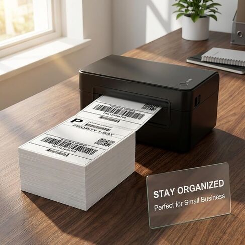 Thermal Direct Shipping Label - 4x6 Inches - 1200 Sheets Fanfold Perforated 1 Stack - Waterproof - Compatible with Zebra Rollo Brother Printers - Commercial Grade in Saudi Arabia