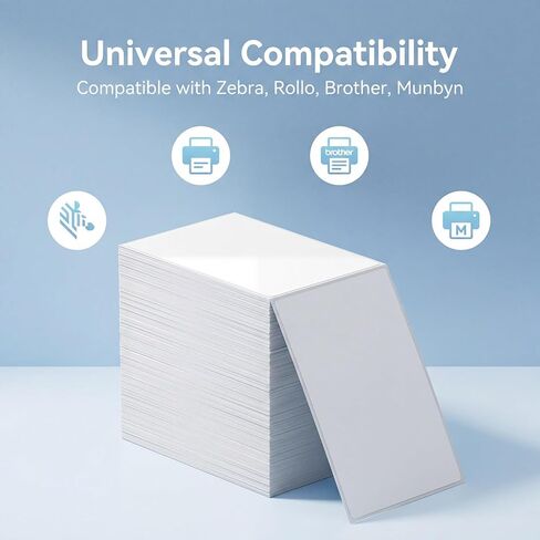 Thermal Direct Shipping Label - 4x6 Inches - 1200 Sheets Fanfold Perforated 1 Stack - Waterproof - Compatible with Zebra Rollo Brother Printers - Commercial Grade in Saudi Arabia
