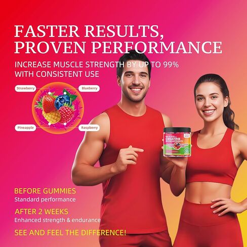 كرياتين مونوهيدرات 5000 مجم للرجال والنساء، أقراص كرياتين مونوهيدرات قابلة للمضغ لتقوية العضلات، وبناء العضلات، وتعزيز الطاقة، ومكمل ما قبل التمرين (120 قطعة) in Kuwait