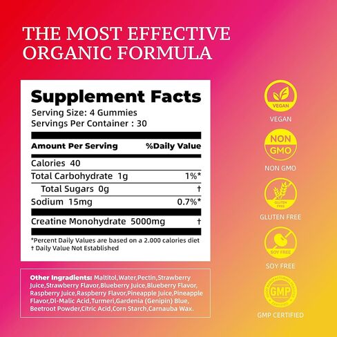 كرياتين مونوهيدرات 5000 مجم للرجال والنساء، أقراص كرياتين مونوهيدرات قابلة للمضغ لتقوية العضلات، وبناء العضلات، وتعزيز الطاقة، ومكمل ما قبل التمرين (120 قطعة) in Kuwait
