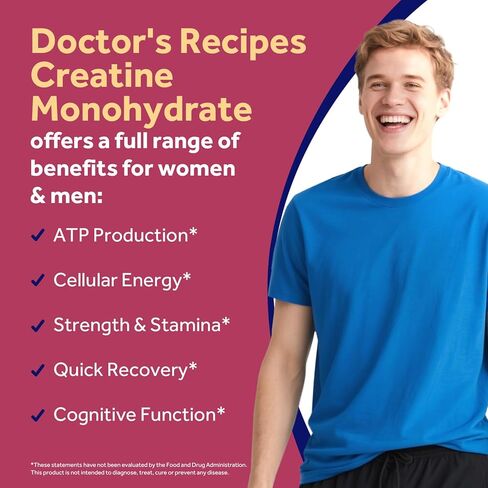 وصفات الطبيب كرياتين مونوهيدرات 3000 مجم لكل وجبة، كبسولات الكرياتين الدقيقة للنساء والرجال، للقوة والطاقة والانتعاش وامتصاص عالي، نباتي، 120 كبسولة in Kuwait