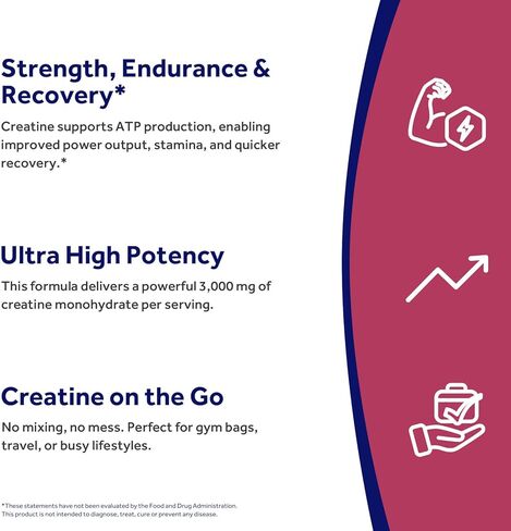 وصفات الطبيب كرياتين مونوهيدرات 3000 مجم لكل وجبة، كبسولات الكرياتين الدقيقة للنساء والرجال، للقوة والطاقة والانتعاش وامتصاص عالي، نباتي، 120 كبسولة in Kuwait