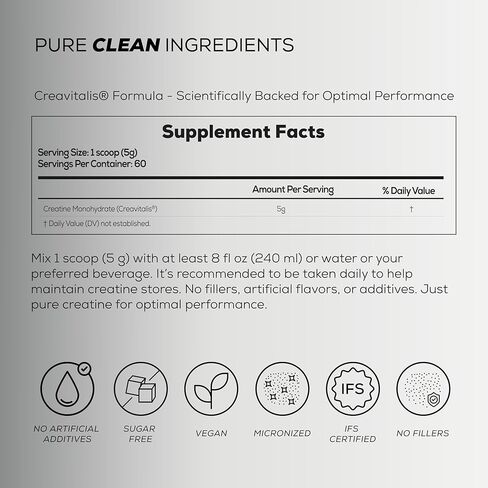 PURE TRIBE PureCreatine – Micronized Creatine Monohydrate Powered by Creavitalis – Unflavored Creatine Monohydrate Powder for Energy & Recovery – No Bloating, Easy Digestion – 5g per Scoop, 300g in Saudi Arabia